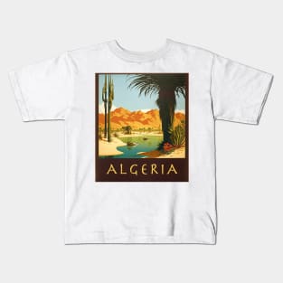 Algeria Oasis Vintage Travel Art Poster Kids T-Shirt